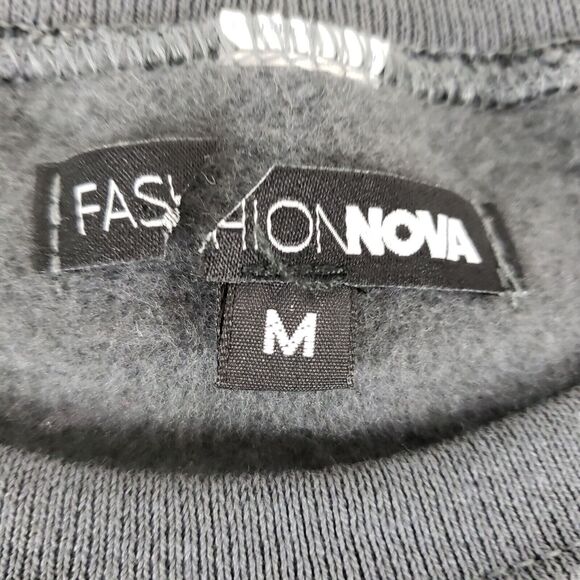 FashionNova Womens SIZE M Grey TOO PRETTY TO ACT UGLY Crewneck Sweatshirt - Picture 8 of 12